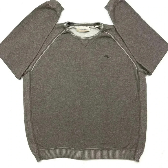 Tommy Bahama 100% Cotton Brown Crew Neck Heathered Mens Soft Sweater Size XL - Picture 1 of 15